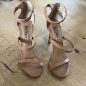 Steve Madden Nude Stiletto Heels with Ankle Strap